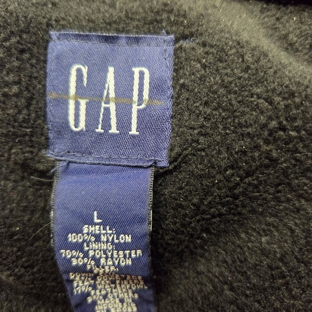 GAP Women Black Puffer Vest Fleece Lined Insulated Size L - Picture 3 of 3